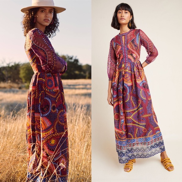 Anthropologie Dresses & Skirts - Anthropologie Maren Embroidered Maxi Dress